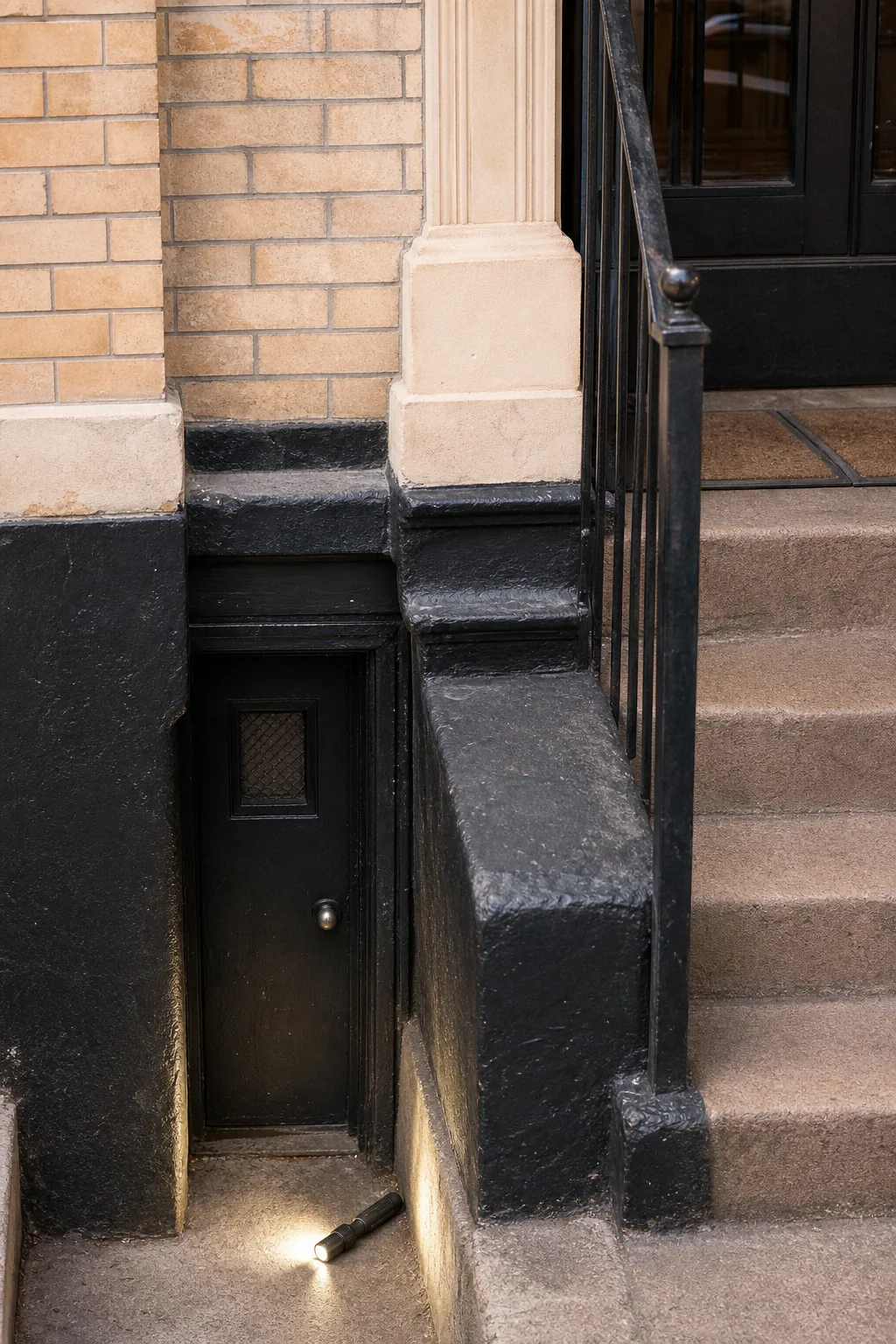 Bronx apartment entryway being checked for pest entry points